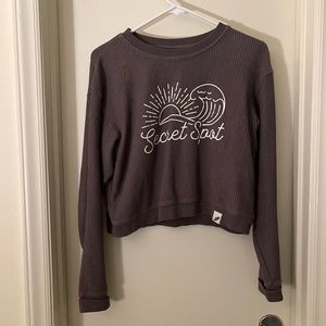 Grey Secret Spot Cropped Sweatshirt